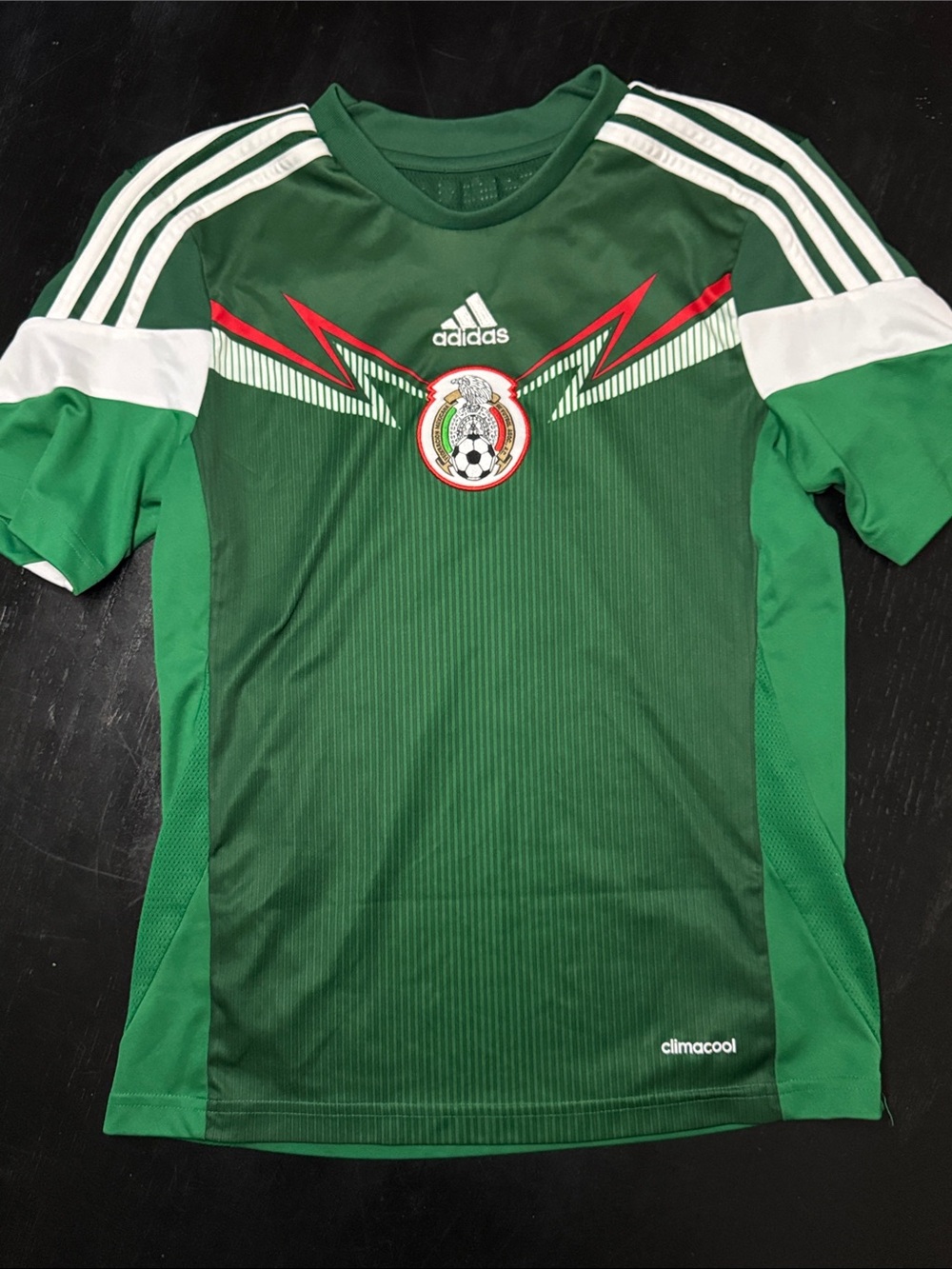 adidas Green Mexico National Team Soccer Jersey with White & Red Accents